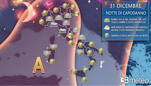 Meteo Capodanno, la notte del brindisi