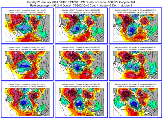 Meteo - Cluster scenario 29-30-31 gennaio