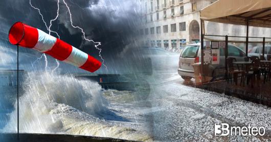 Meteo da martedì maltempo con temporali, grandine, neve e vento forte