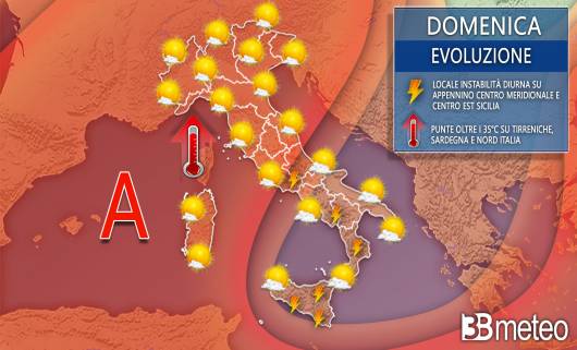 Meteo domenica 20 agosto