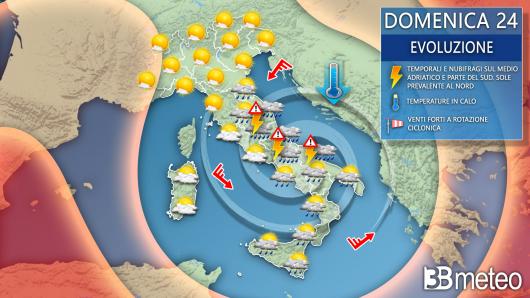 Meteo domenica 24 settembre