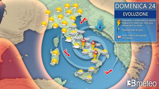 Meteo domenica 24 settembre