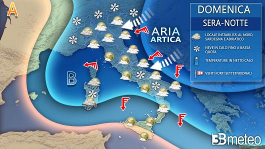Meteo domenica 5 febbraio (sera-notte)