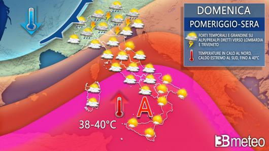 Meteo domenica 5 giugno