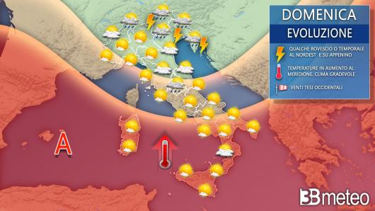 Meteo domenica 6 agosto