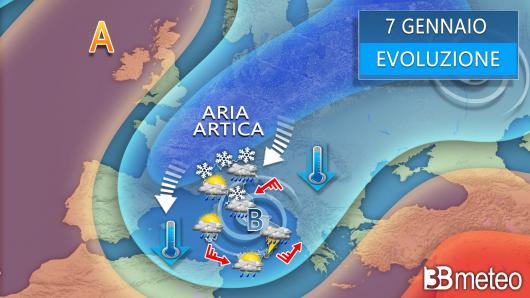Meteo domenica 7 gennaio