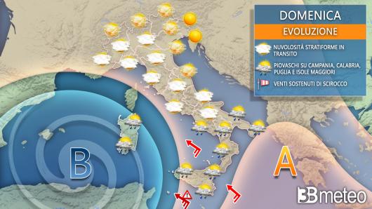 Meteo domenica Italia