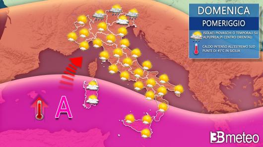 Meteo domenica ore pomeridiane