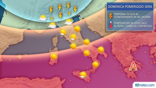 Meteo domenica pomeriggio-sera