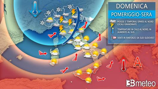 Meteo domenica pomeriggio sera