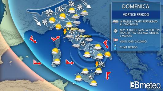 Meteo domenica prossime ore