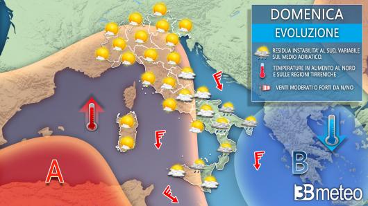 Meteo domenica prossime ore