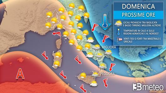 Meteo - Domenica prossime ore