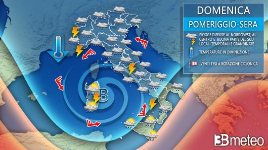 Meteo domenica prossime ore