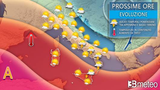 Meteo domenica prossime ore (pomeriggio)