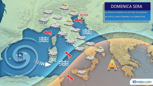 Meteo domenica sera