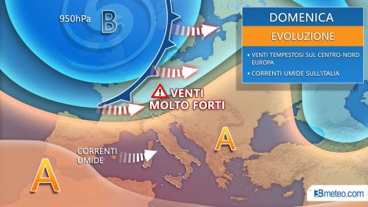 Meteo domenica, sinottica Europa 