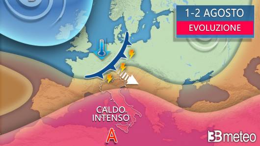 Meteo - Evoluzione 1-2 agosto