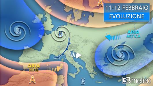Meteo - Evoluzione 11-12 febbraio