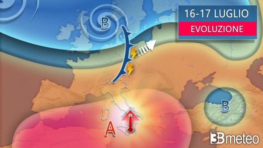 Meteo - Evoluzione 16-17 luglio
