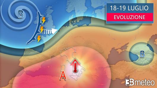 Meteo - Evoluzione 18-19 luglio