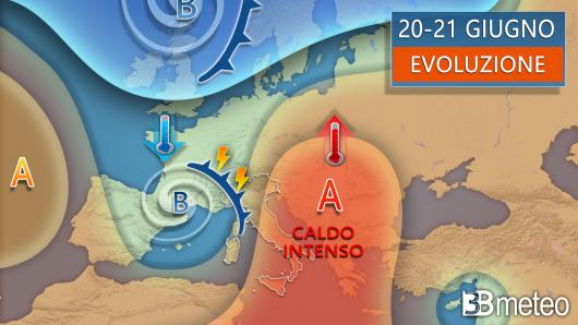 Meteo - Evoluzione 20-21 giugno
