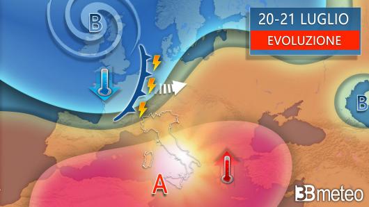 Meteo - Evoluzione 20-21 luglio