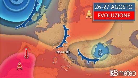 Meteo evoluzione 26-27 agosto