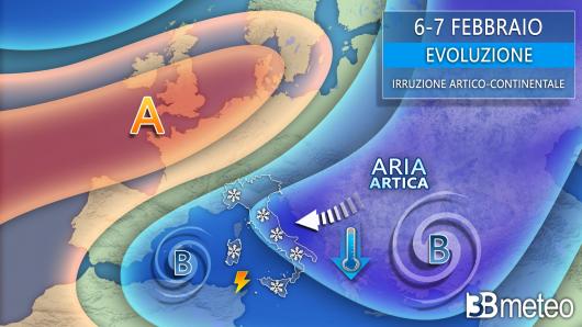 Meteo evoluzione a inizio settimana