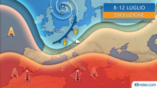 Meteo evoluzione da mercoledì al weekend