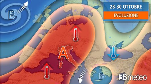 Meteo, evoluzione da metà settimana al weekend