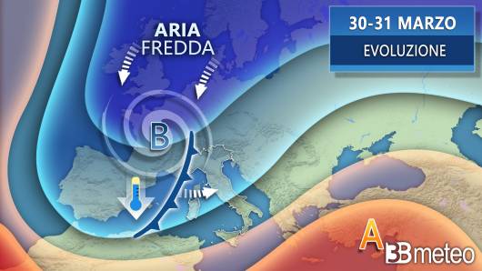 Meteo evoluzione Europa-Italia 30-31 marzo