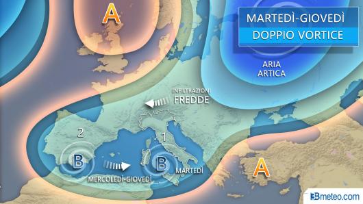 Meteo evoluzione fino a giovedì