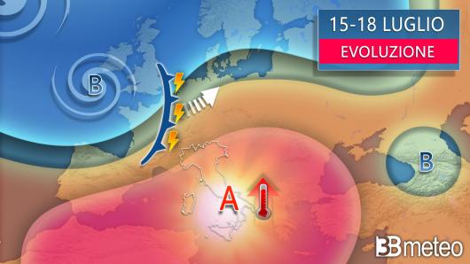 Meteo - Evoluzione fino a giovedì