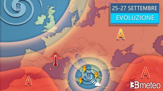 Meteo - Evoluzione fino a mercoledì