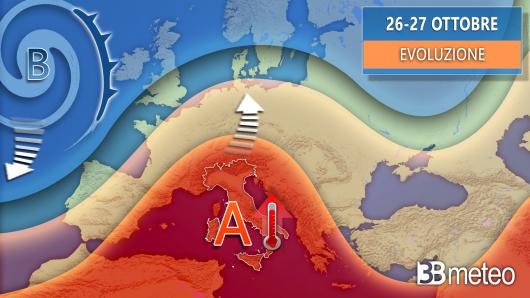 Meteo, evoluzione fino a metà settimana