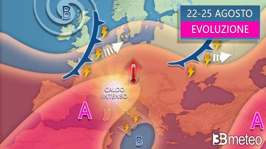 Meteo - Evoluzione fino a venerdì
