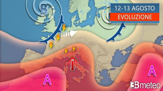 Meteo evoluzione fino al weekend 12-13 agosto