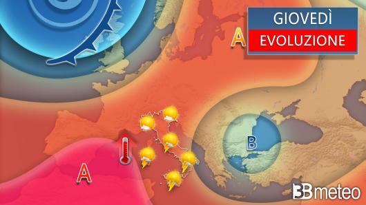 Meteo - Evoluzione giovedì 29 agosto