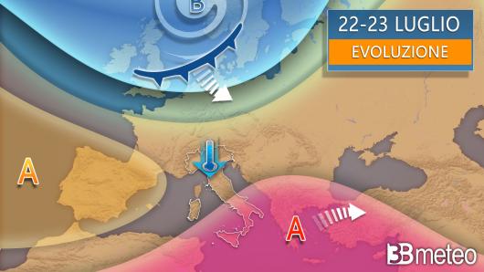 Meteo - Evoluzione inizio prossima settimana
