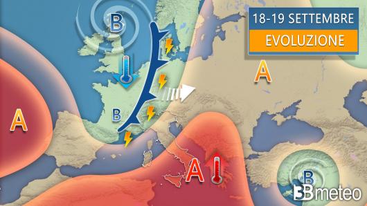 Meteo - Evoluzione inizio settimana