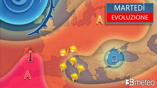Meteo - Evoluzione martedì 27 agosto