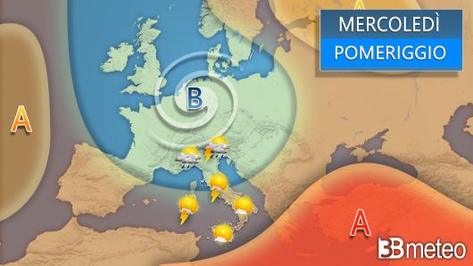 Meteo - Evoluzione mercoledì
