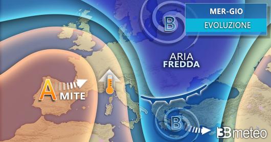 Meteo, evoluzione mercoledì e giovedì