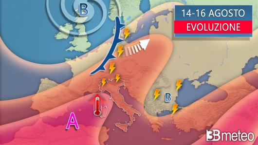 Meteo - Evoluzione nei giorni del Ferragosto