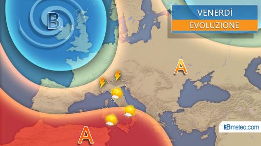 Meteo evoluzione per venerdì