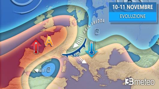 Meteo, evoluzione prevista tra giovedì e San Martino
