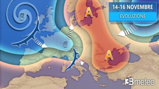 Meteo, evoluzione prima parte della nuova settimana