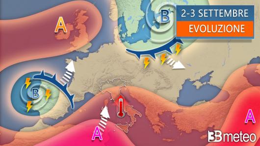 Meteo - Evoluzione primo weekend di settembre