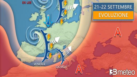 Meteo - Evoluzione tra giovedì e venerdì